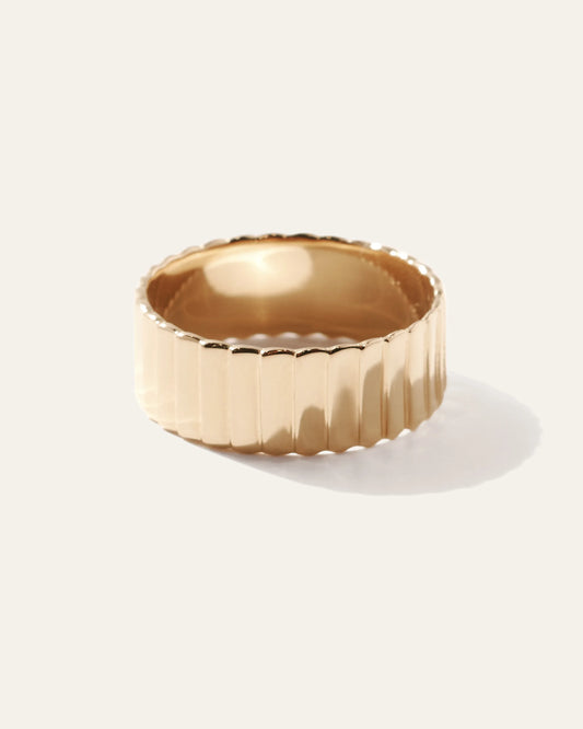 Wide Ridge Band - 4 / Gold Vermeil