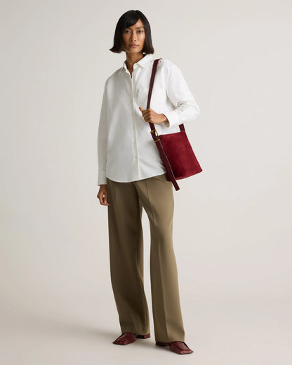 Italian Suede Bucket Crossbody - One Size / Sand