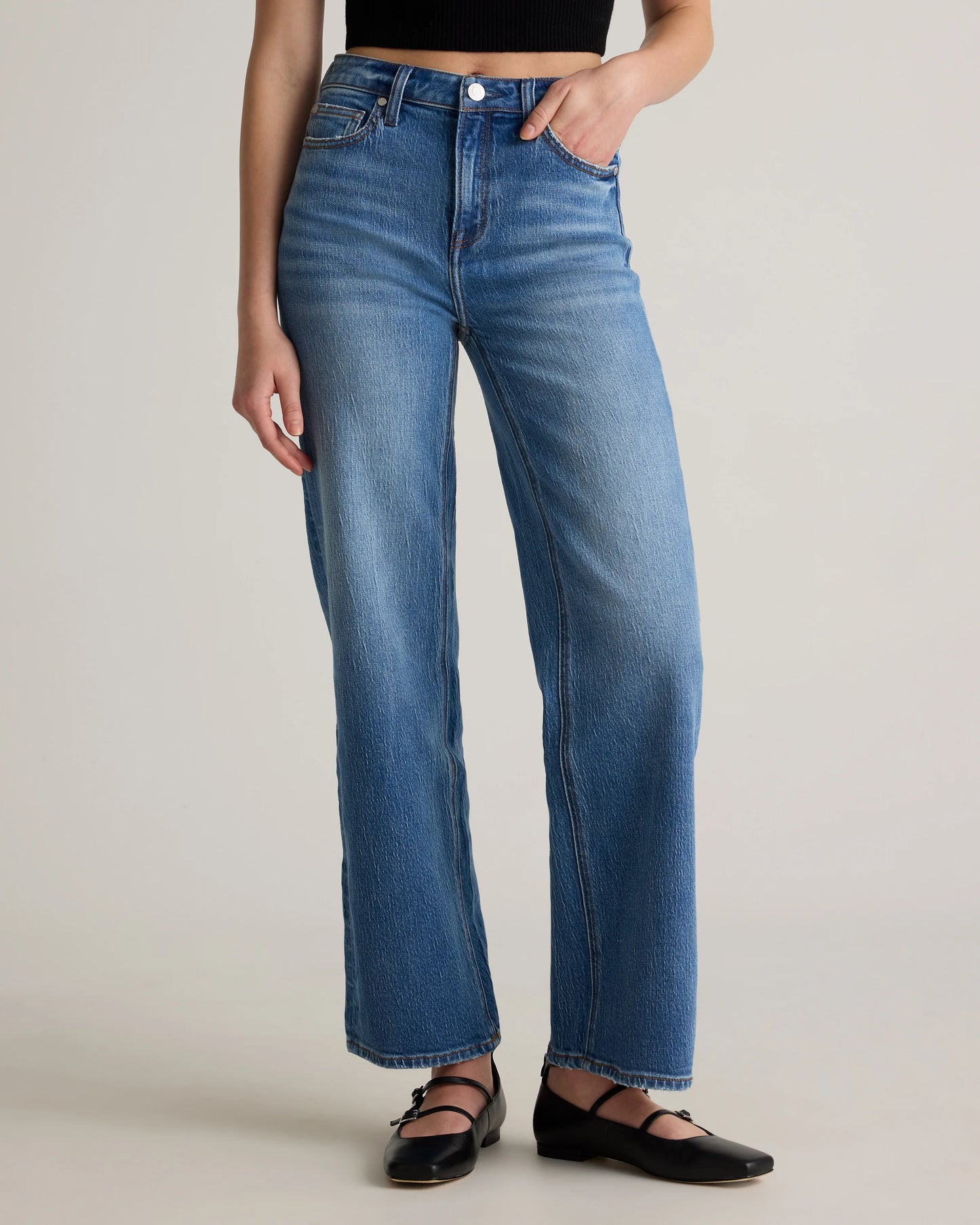 Bella Stretch Relaxed Straight Jeans - 24 / Atlantic Blue