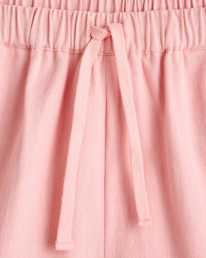 Girls Ruffle Hem Woven Short - 4T / Coral Pink