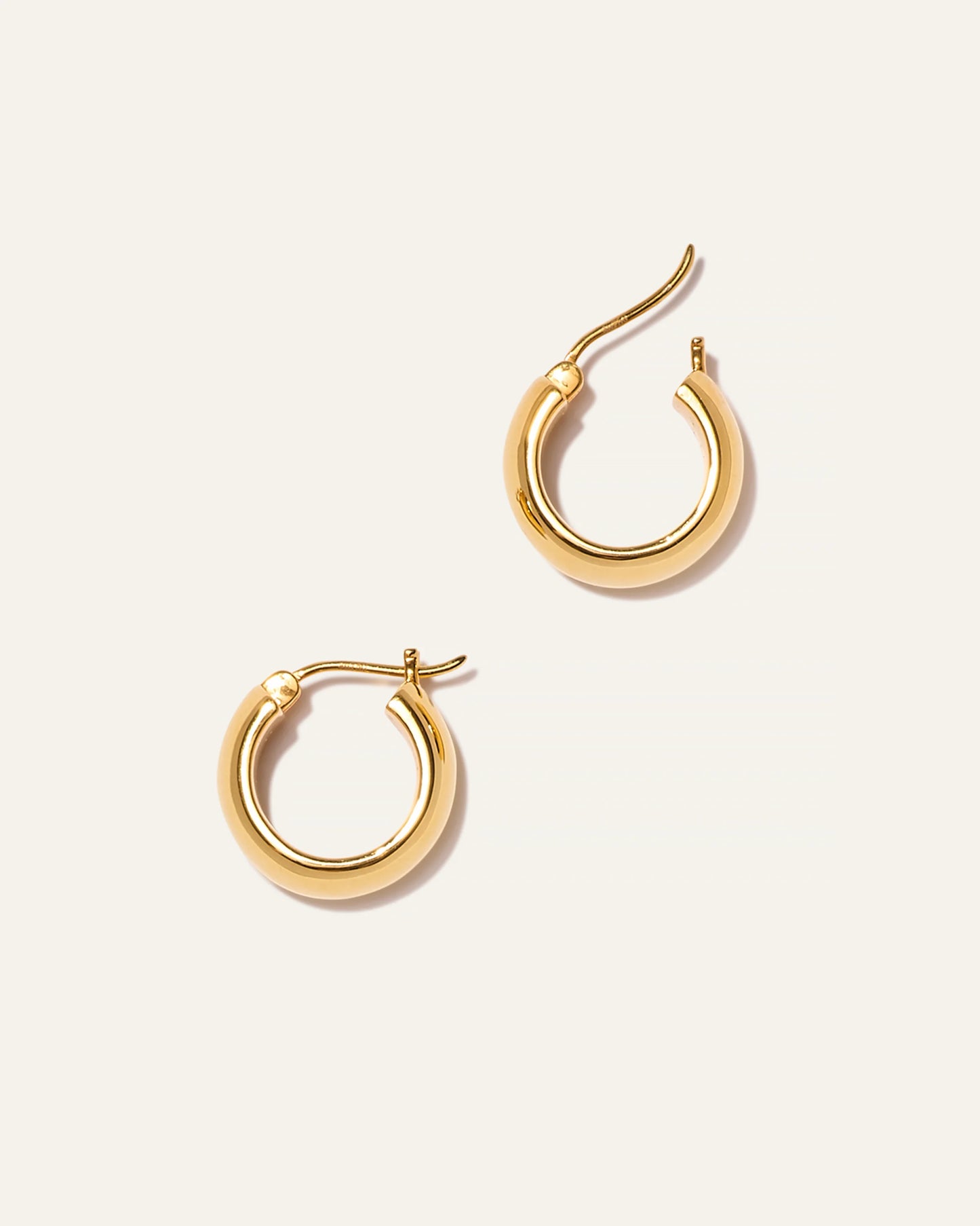 14K Gold Wide Huggies - One Size / Yellow Gold