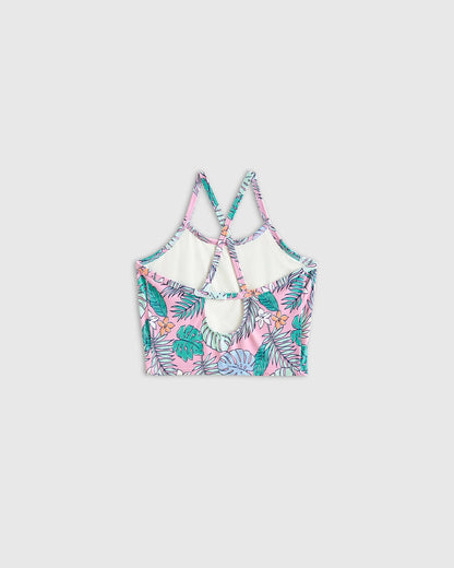 Tankini and Long Sleeve Raglan Rash Guard Set - 6 / Rainbow Stripe