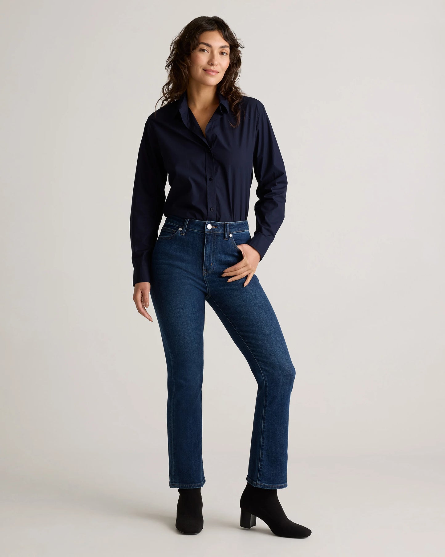Bella Stretch Kick Flare Jeans - 24 / Deep Rinse
