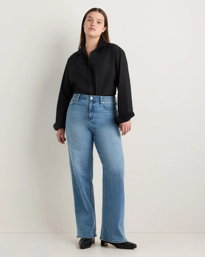 Curvy Bella Stretch Wide Leg Jeans - 24 / Black