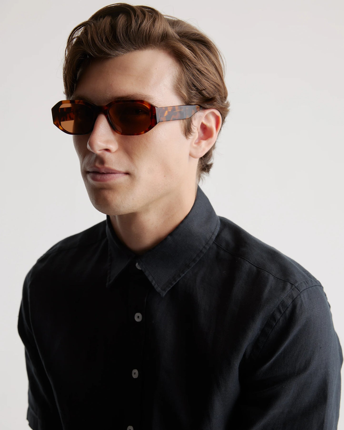 Cora Polarized Acetate Sunglasses - Wide / Black with Grey lens