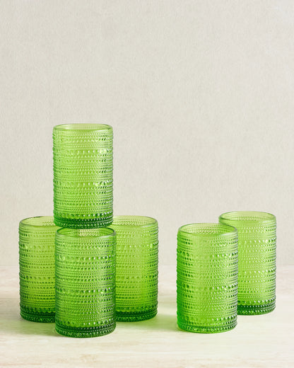 Jupiter Tall Glass Tumbler (Set of 6) - One Size / Fern Green