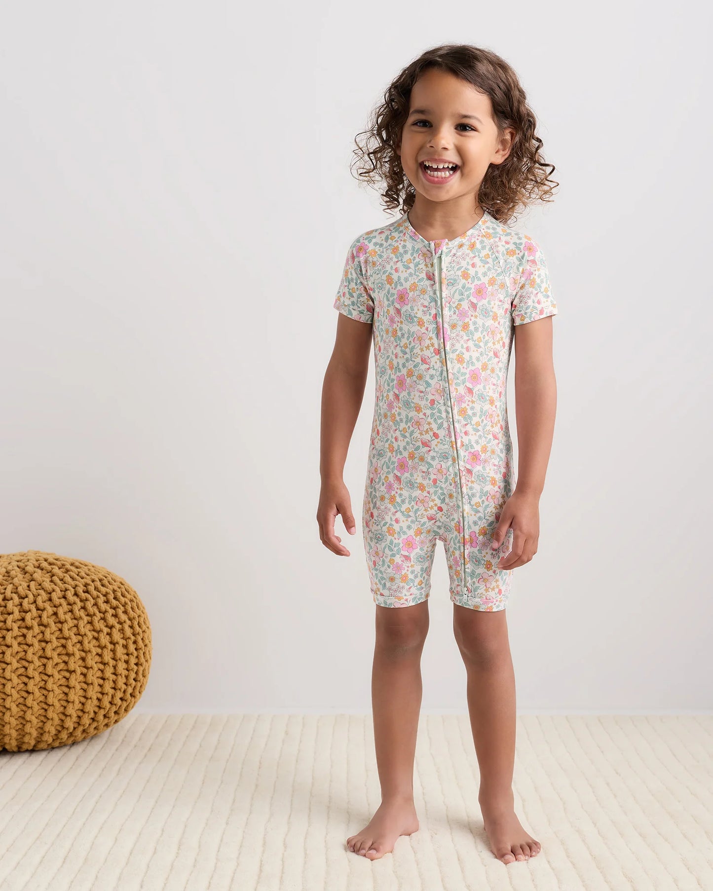 Bamboo Shortie Onesie Pajama - 2T / Sunshine