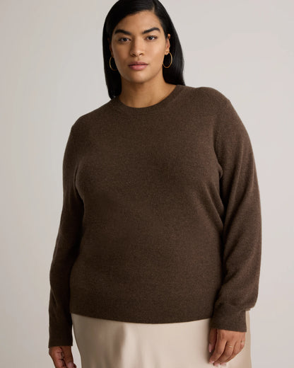 Mongolian Cashmere Crewneck Sweater - 1X / Pale Custard Yellow