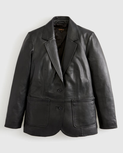 100% Leather Blazer - XS / Rich Brown