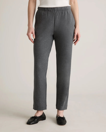 Organic Cotton Double Knit Straight Pants - XS / Soft Camel