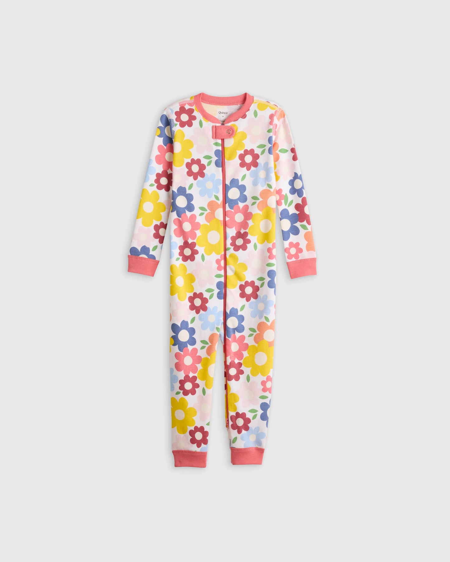 100% Organic Cotton One Piece Pajama - 2T / Navy Stripe