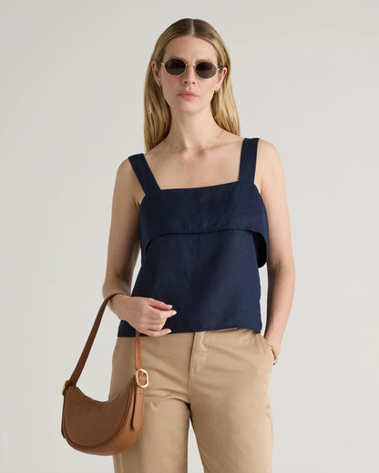 Italian Leather Mini Crescent Shoulder Bag - One Size / Espresso Brown