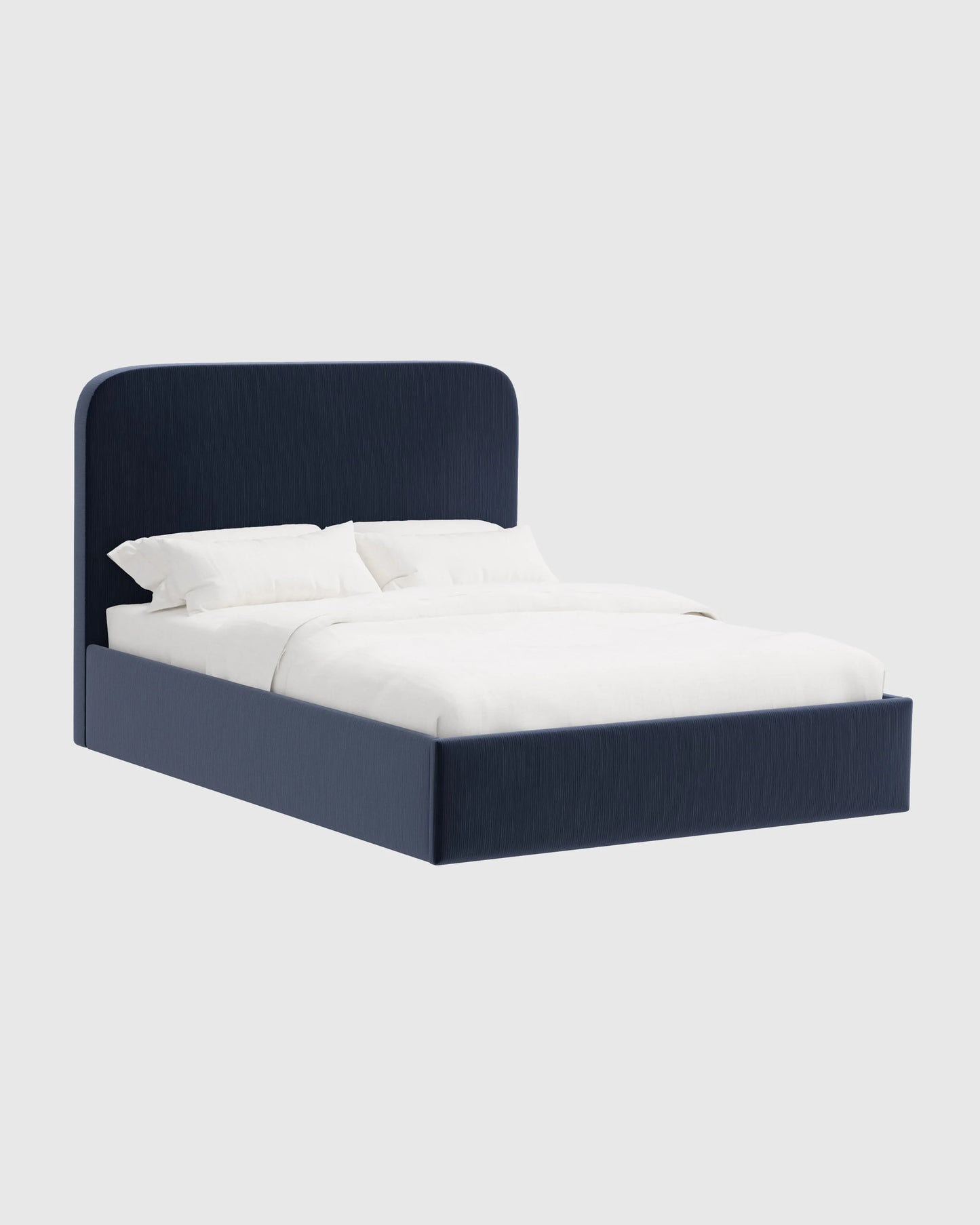 Curved Bed in Performance Velvet - Full / Walnut