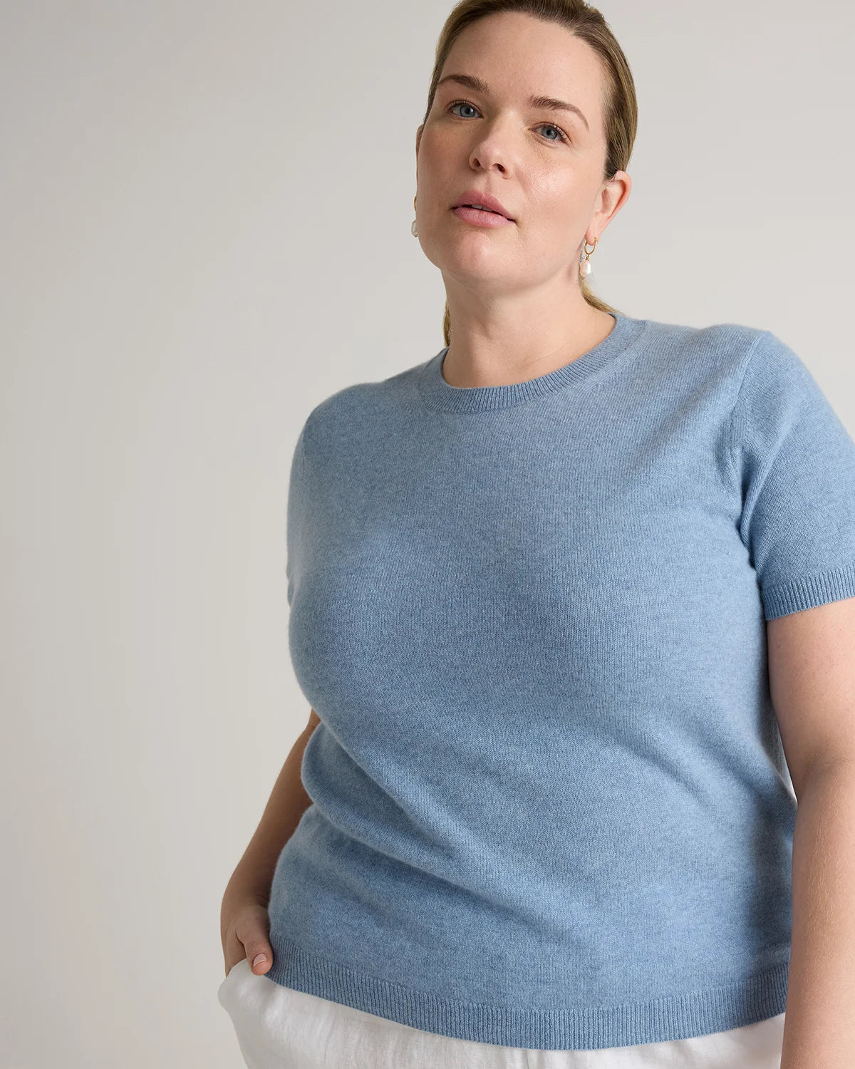 Mongolian Cashmere Tee - 1X / Heather Vintage Pink