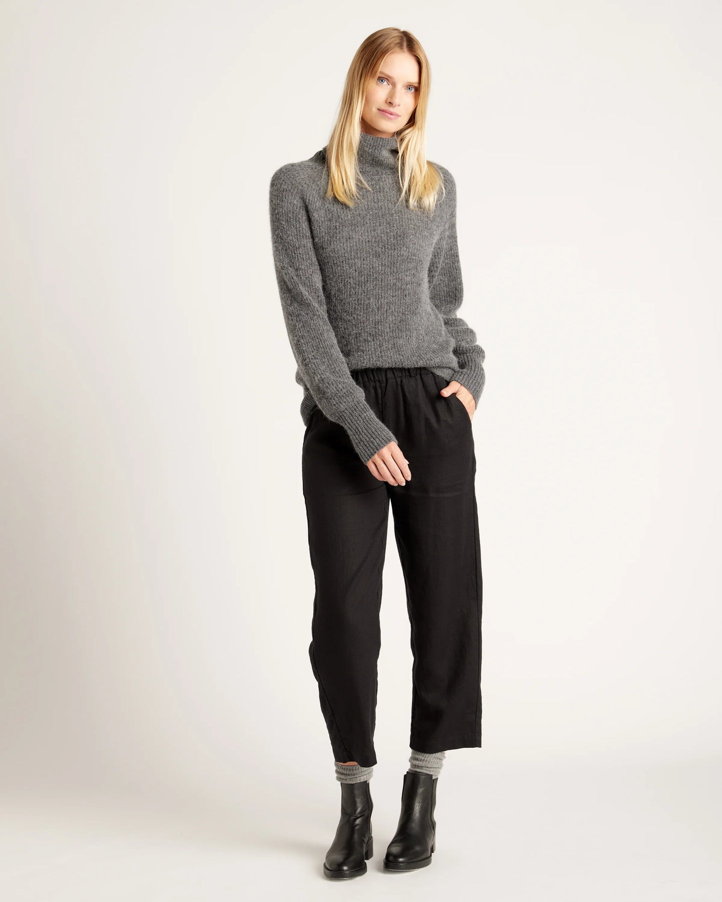 Baby Alpaca-Wool Turtleneck - XS / Light Grey