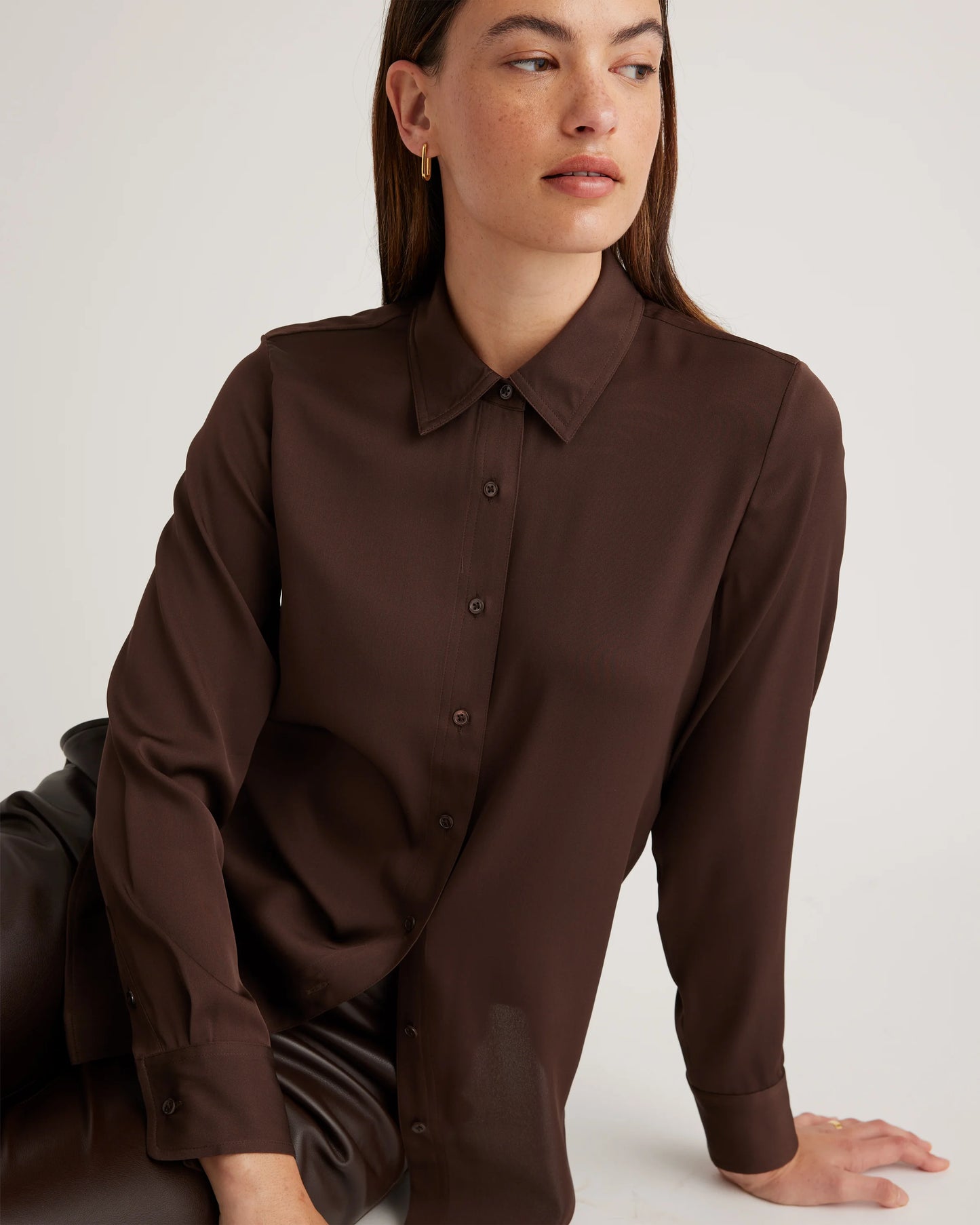 Washable Stretch Silk Blouse - XS / Moonstone Blue