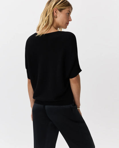 Lightweight Cotton Cashmere Link-Stitch Dolman Sweater - XS / Sugar Stone