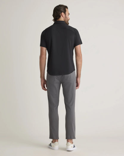 Commuter Stretch Pique Short Sleeve Button Down - S / Black