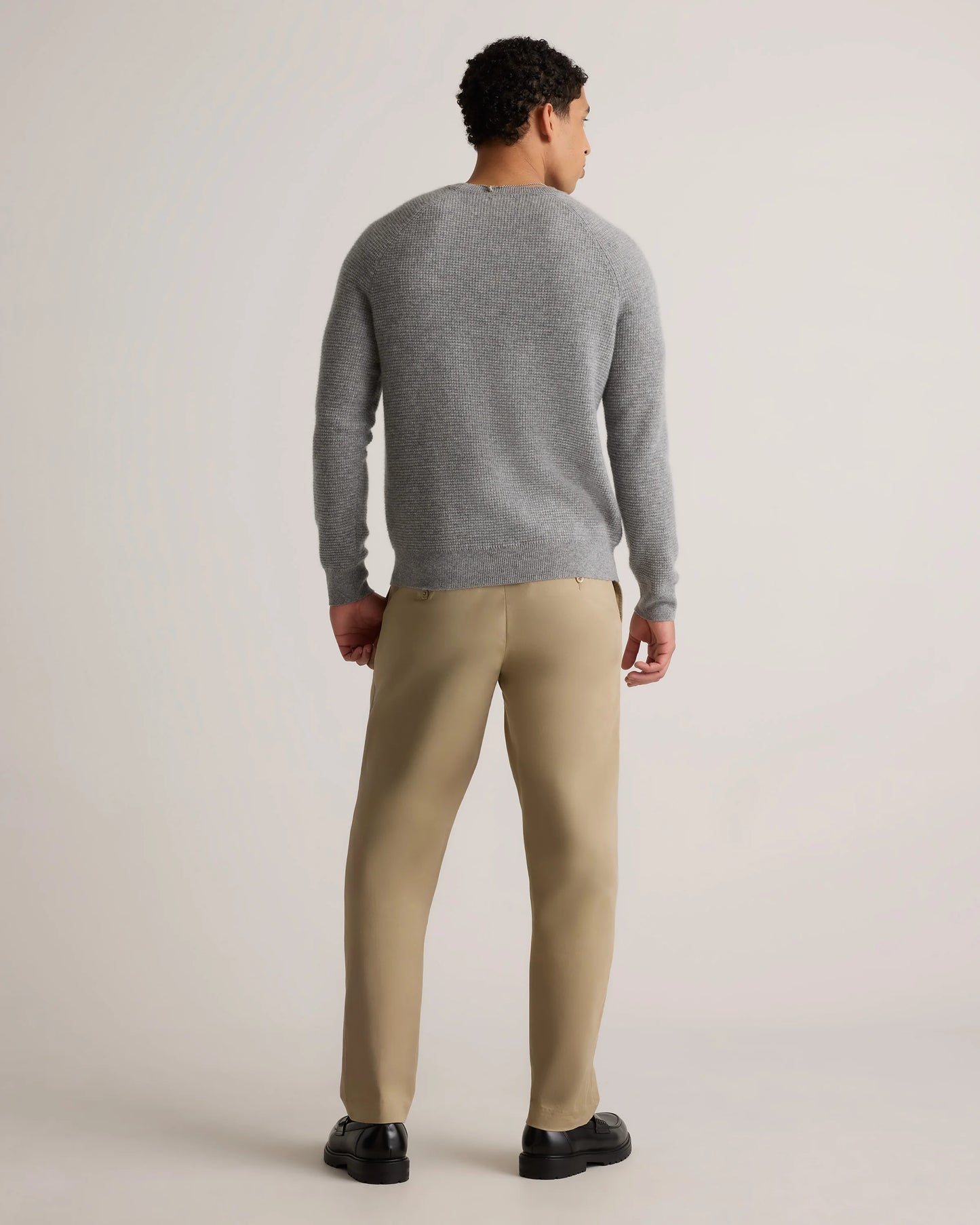 Mongolian Cashmere Waffle Sweatshirt - S / Faded Denim