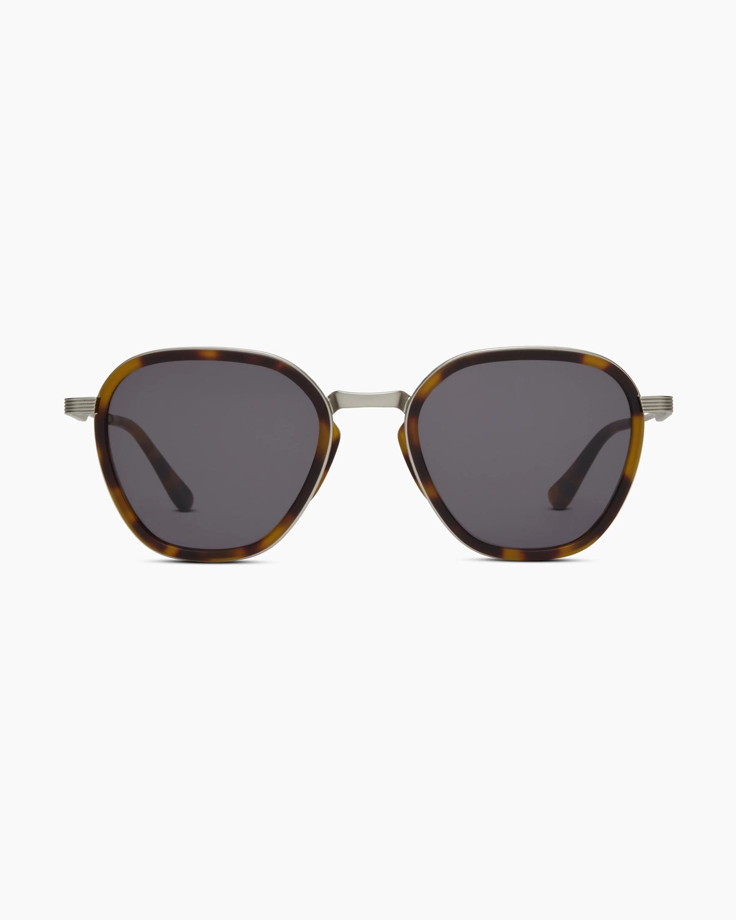 Madrid Polarized Stainless Steel Sunglasses - Standard / Silver/Ginger Tortoise with Green lens
