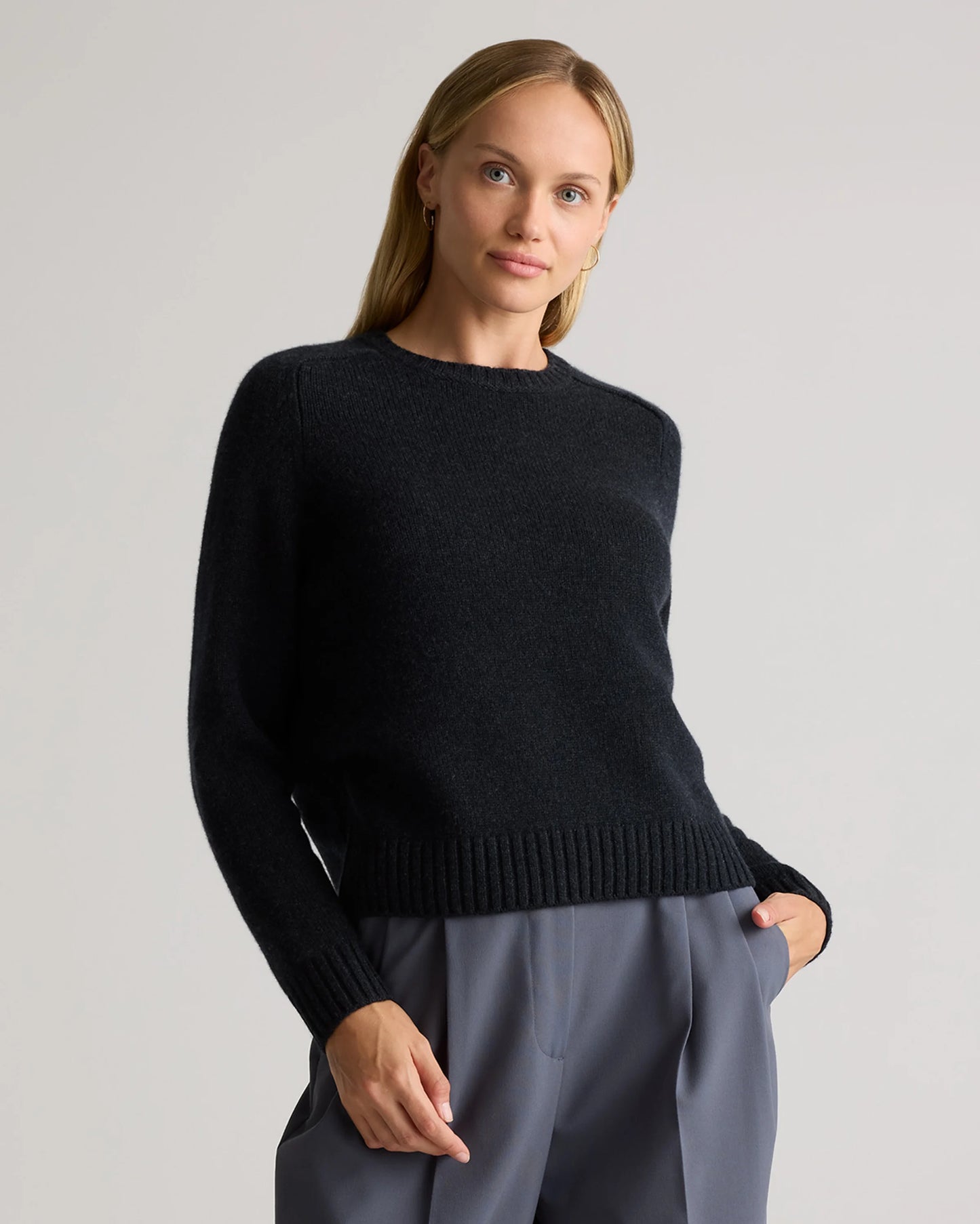 Luxe Baby Cashmere Crewneck Sweater - XS / Creamy Cortado