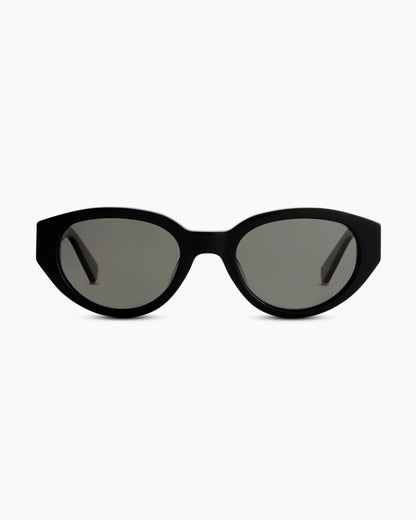 Sicily Polarized Acetate Sunglasses - One Size / Black with Grey lens
