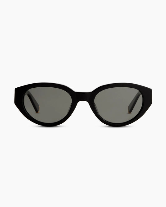Sicily Polarized Acetate Sunglasses - One Size / Black with Grey lens