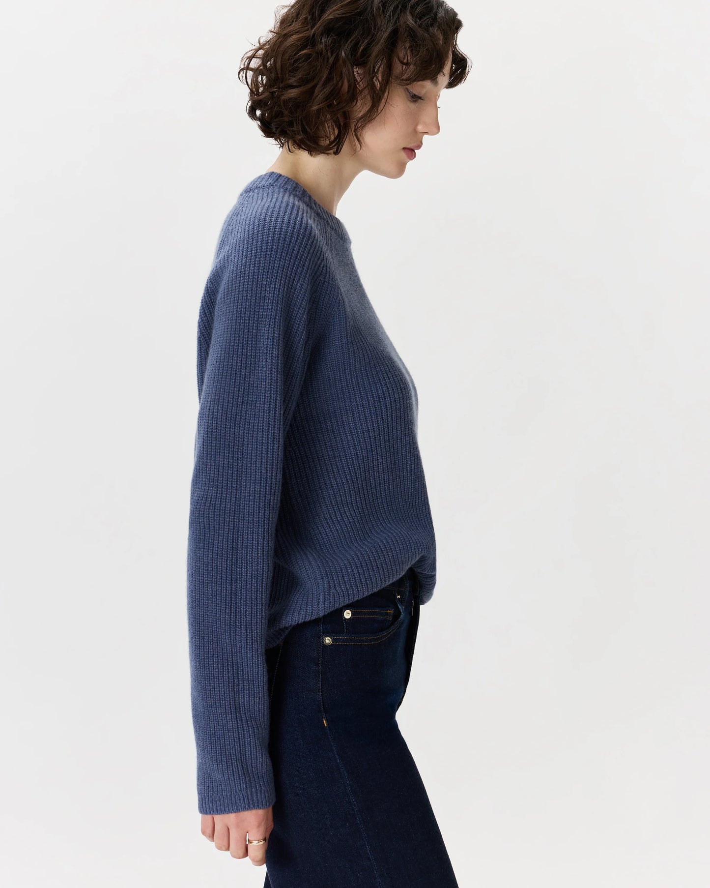 Mongolian Cashmere Fisherman Crewneck Sweater - XS / Teak