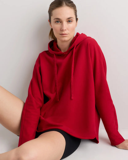 Organic French Terry Hoodie - XS / Ruby Red