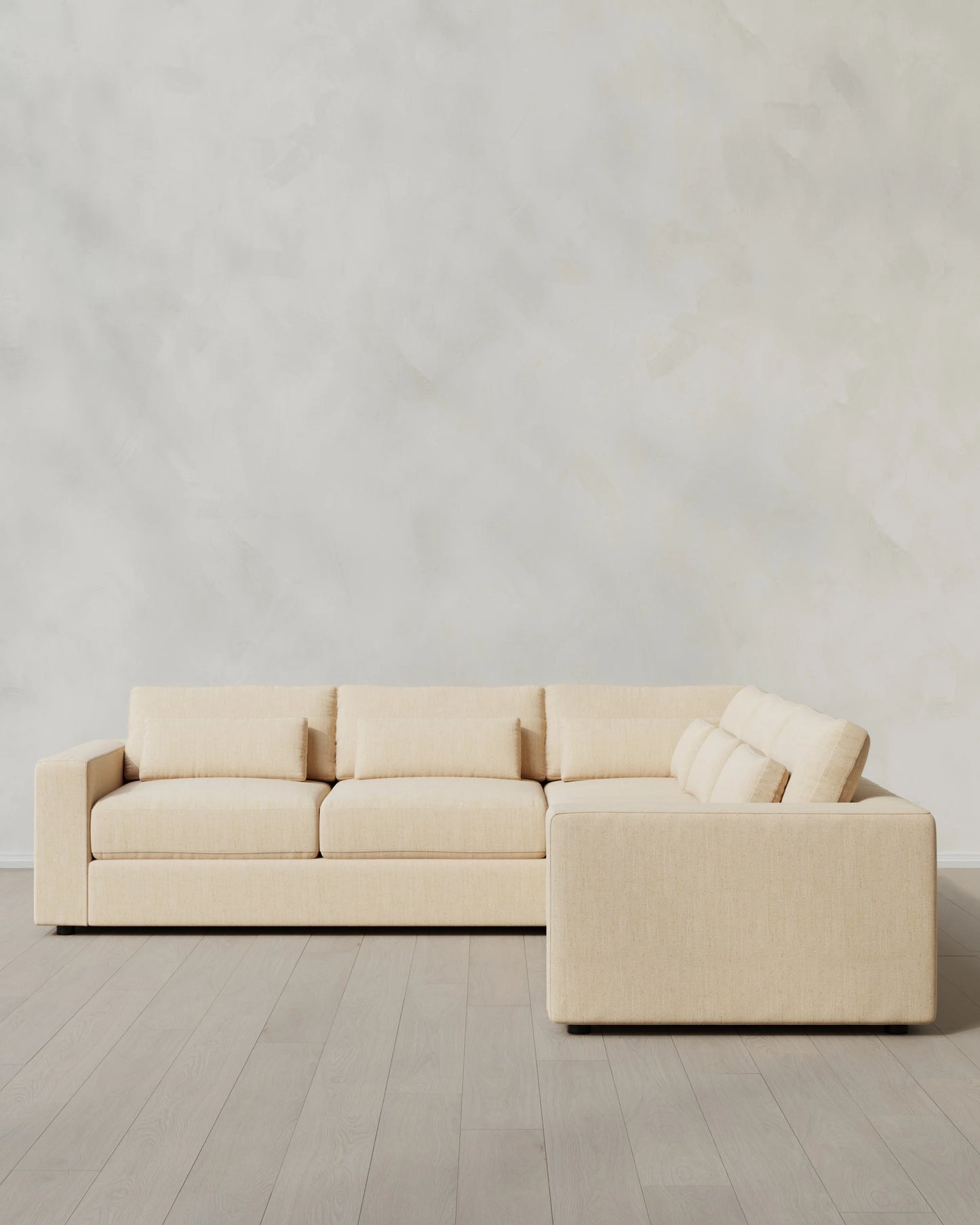 Ashford Deep Seat L Sectional in Performance Chenille Linen Blend - 119x119 / Sorrell