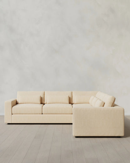 Ashford Deep Seat L Sectional in Performance Chenille Linen Blend - 119x119 / Sorrell