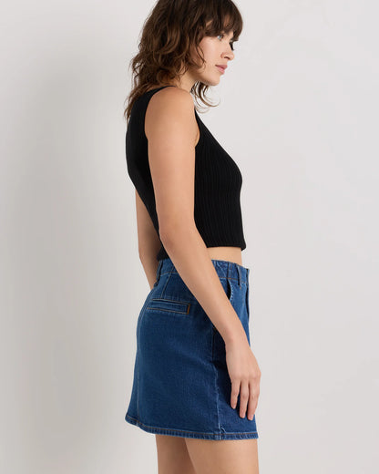 Stretch Denim Mini Skirt - 24 / Obsidian Blue