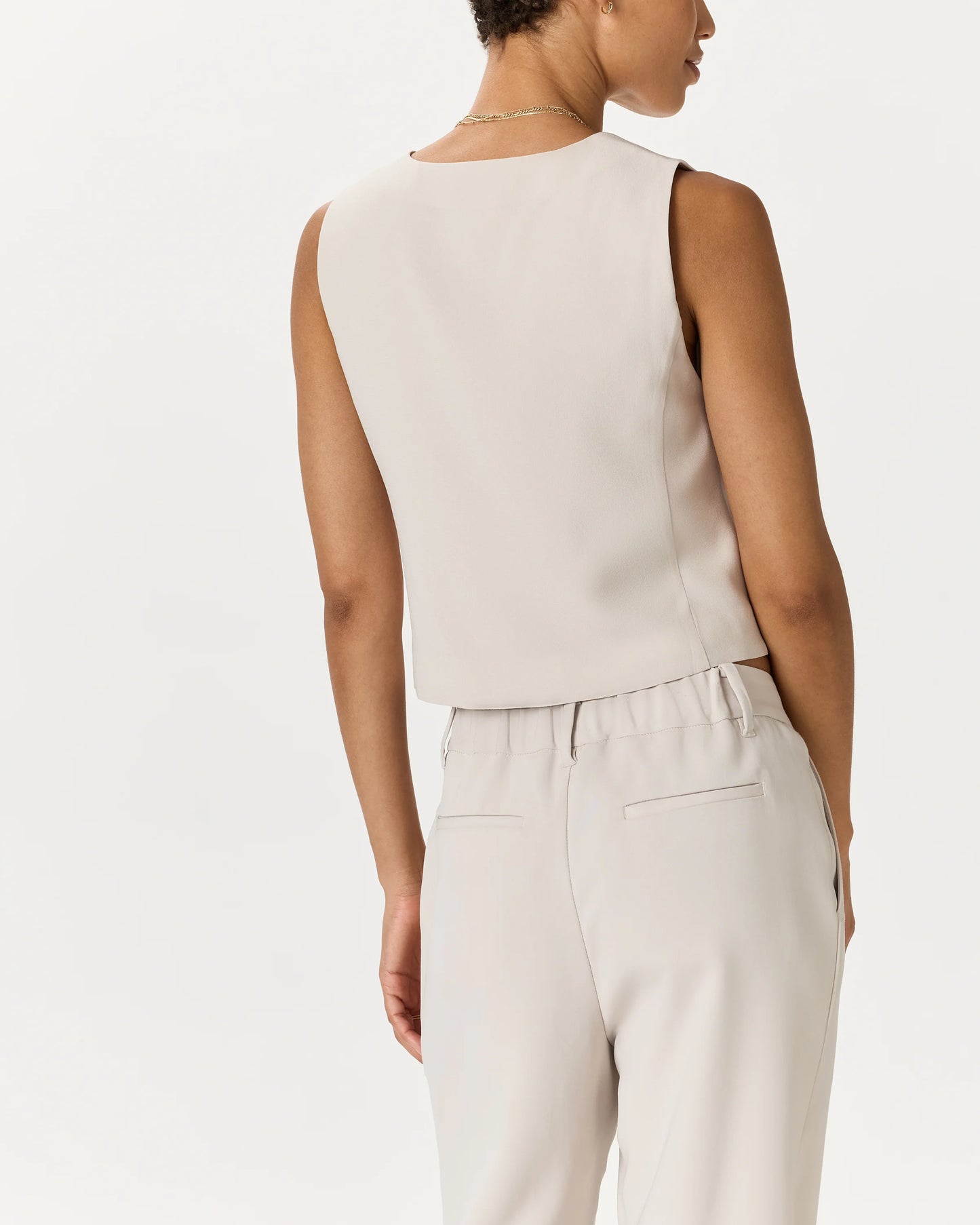 Fluid Crepe Vest - XS / Navy