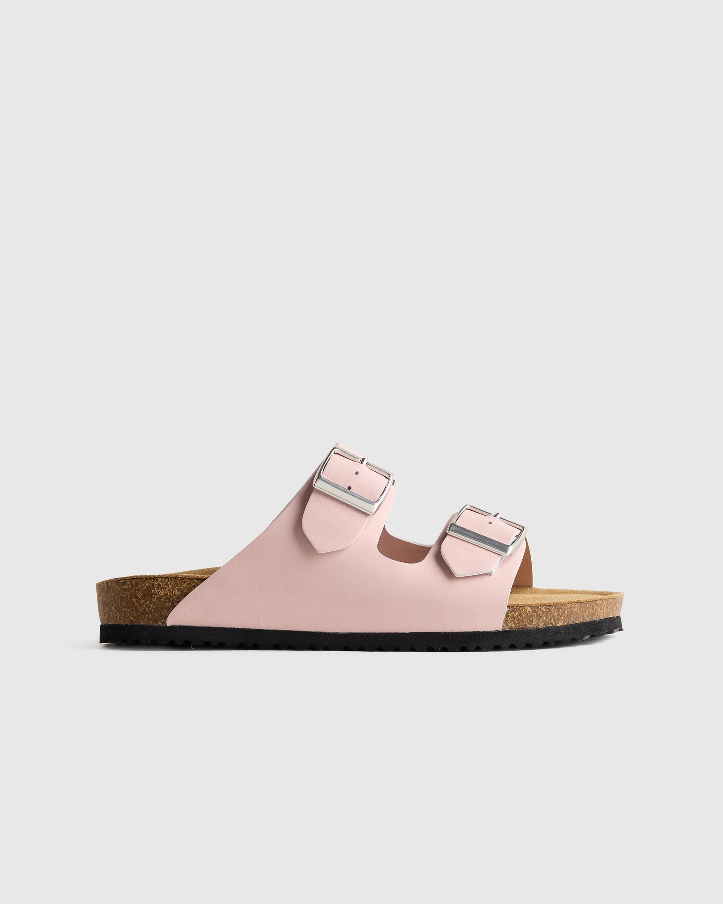 Nappa Leather Double Buckle Slide - 5 / Shell Pink