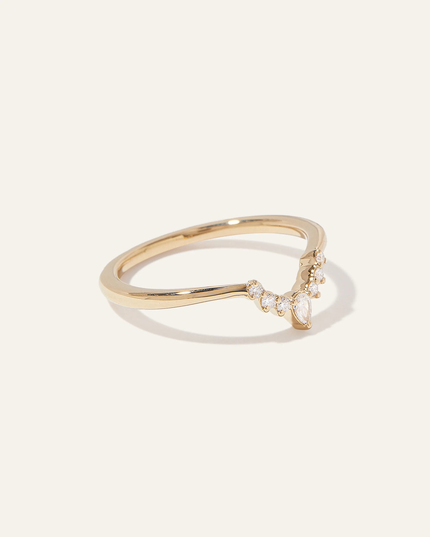 14K Gold Lab Grown Diamond Pointed Tiara Band - 4 / Yellow Gold