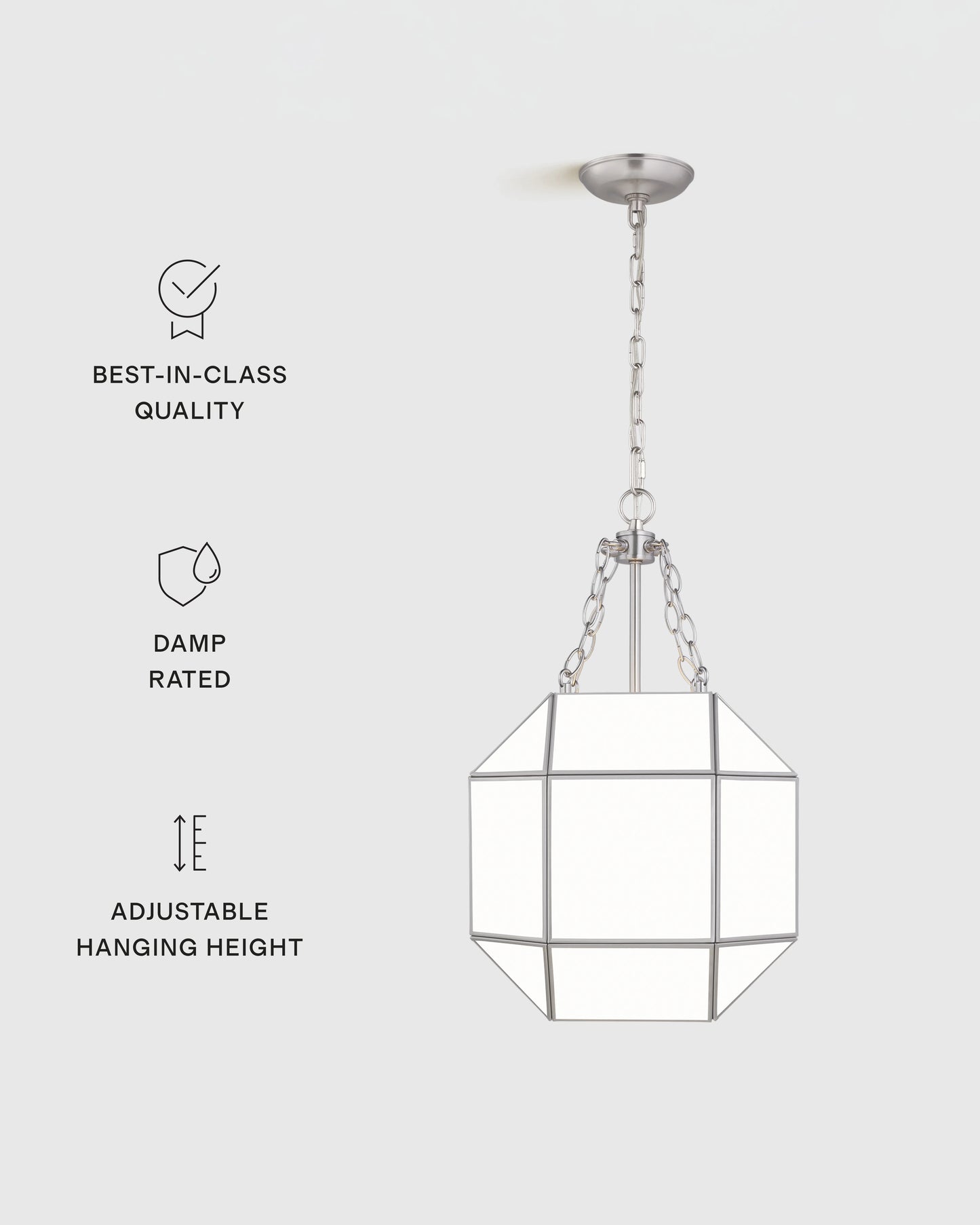 Geometric Steel Lantern Light - Small / Silver