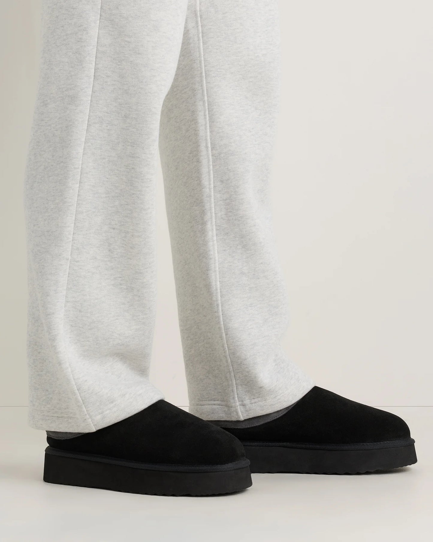 Australian Shearling Platform Clog Slipper - 5 / Pecan