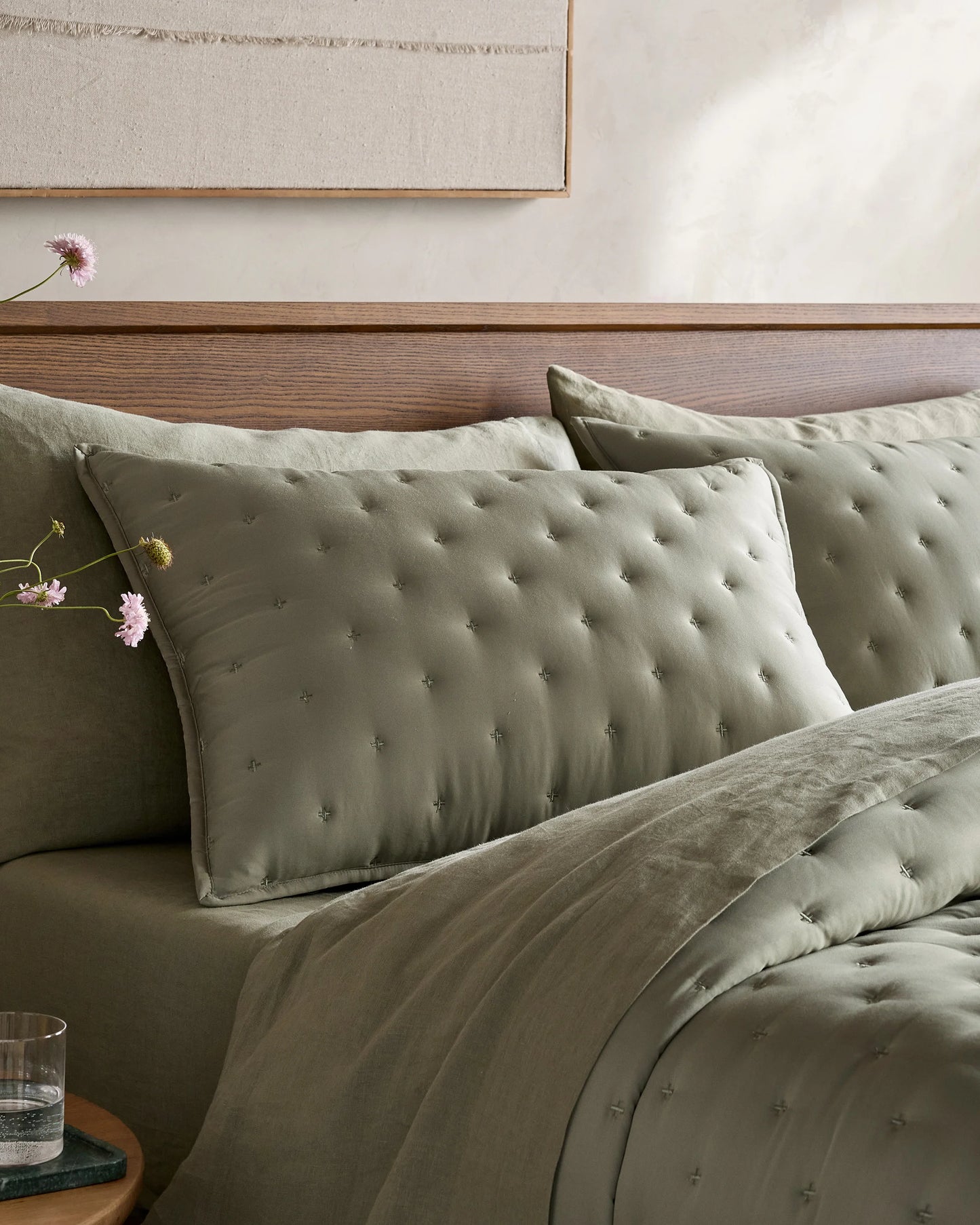 Bamboo Dream Quilted Sham Set - Standard / Sage