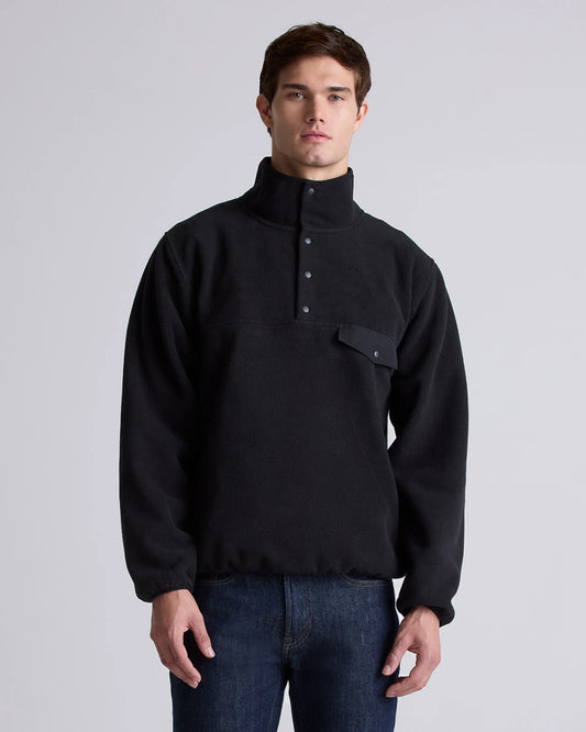 Polar Fleece Snap Pullover - S / Bold Black