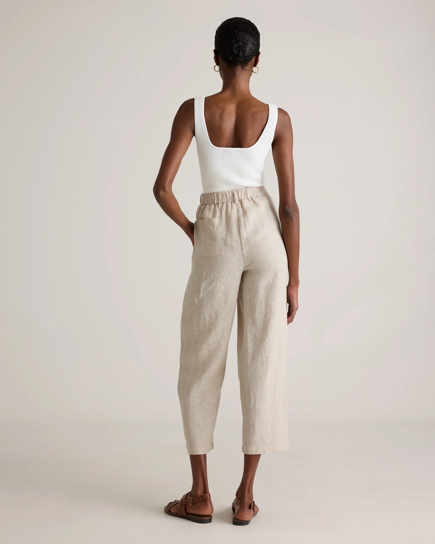 100% European Linen Pants - XS / White