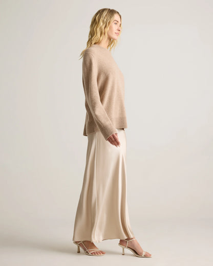 Mongolian Cashmere Oversized Crewneck Sweater - XS / Brown
