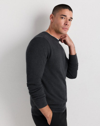 100% Organic Cotton Pique Crewneck Sweater - S / Moonstone Blue