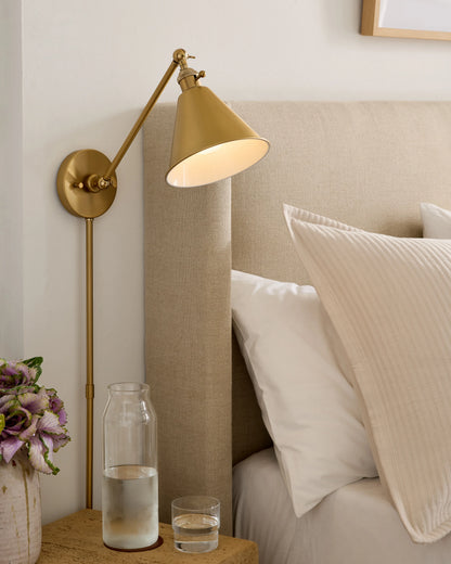 Articulating Single Arm Steel Wall Sconce - One Size / Silver