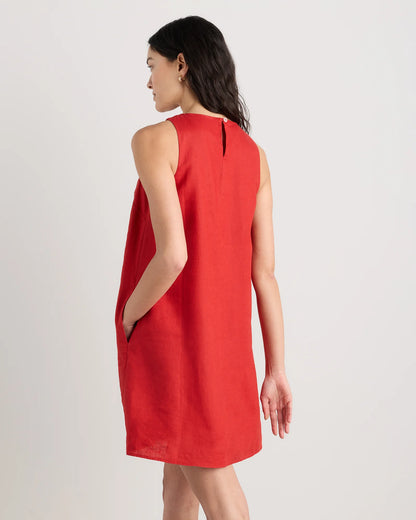 100% European Linen Tank Mini Dress - XS / Deep Navy