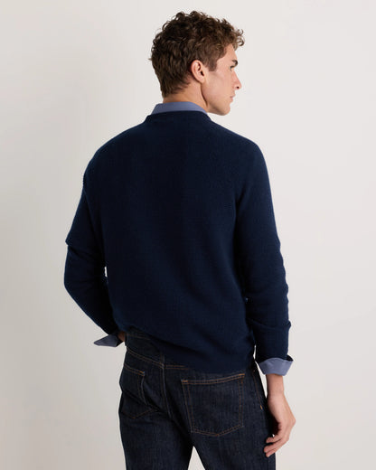 Mongolian Cashmere Waffle Sweatshirt - S / Faded Denim