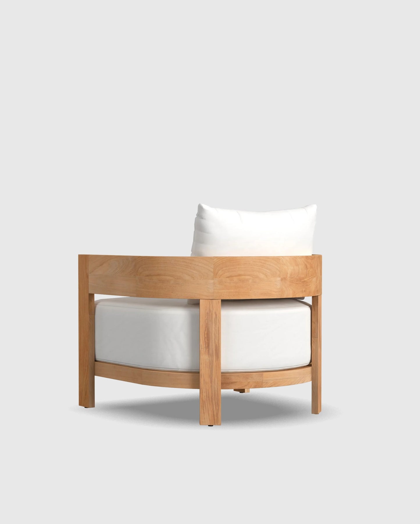 Curved Solid Teak Outdoor Lounge Chair - One Size / Natural Teak