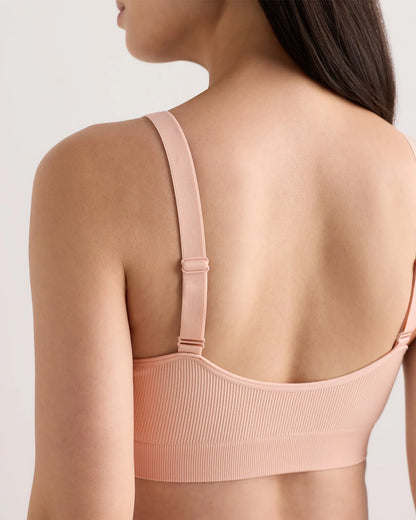 Seamless Crossover Nursing & Lounge Bra (2-pack) - XS / Peach Pink