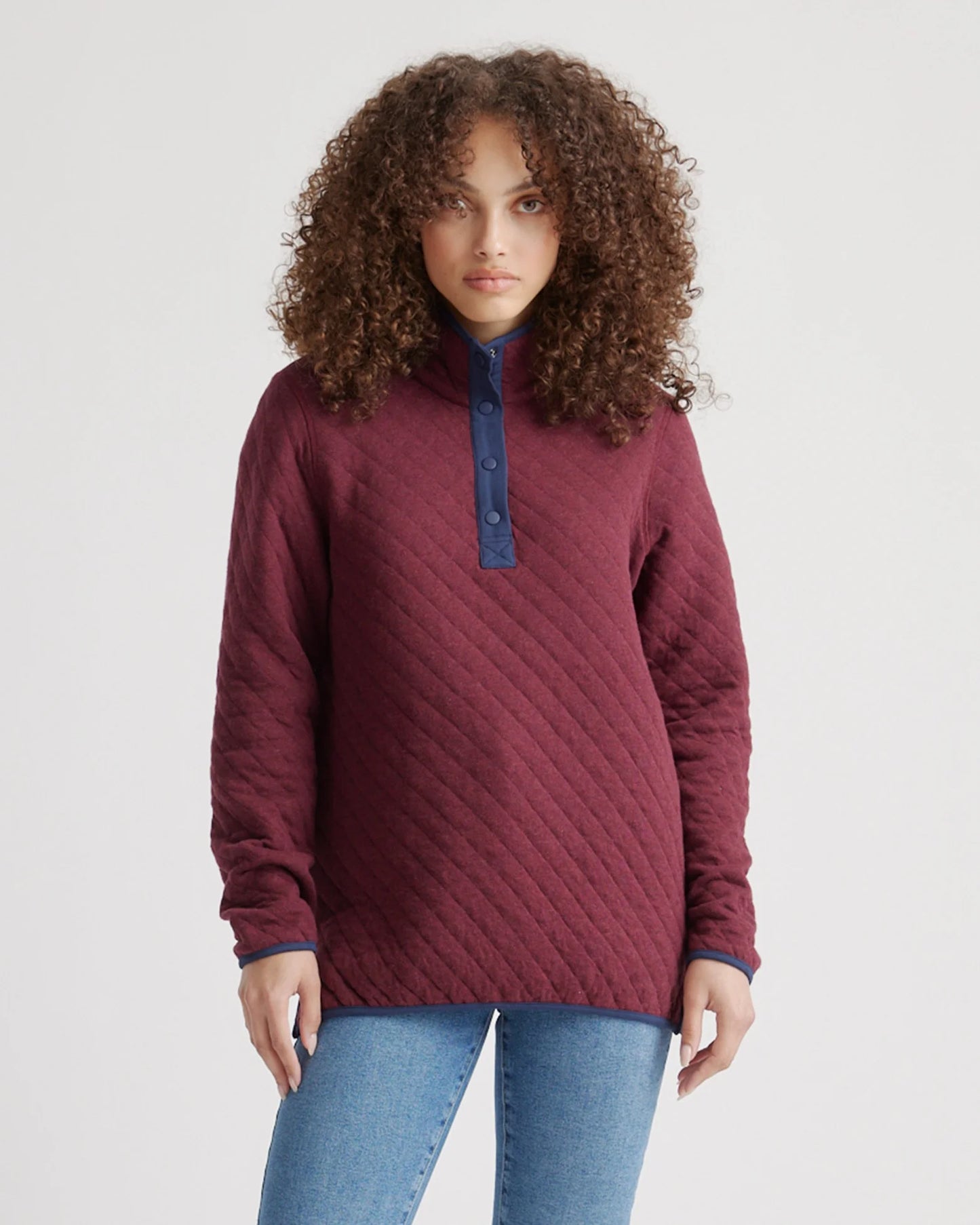 Reversible Quilted Pullover - XS / Charcoal/Grey