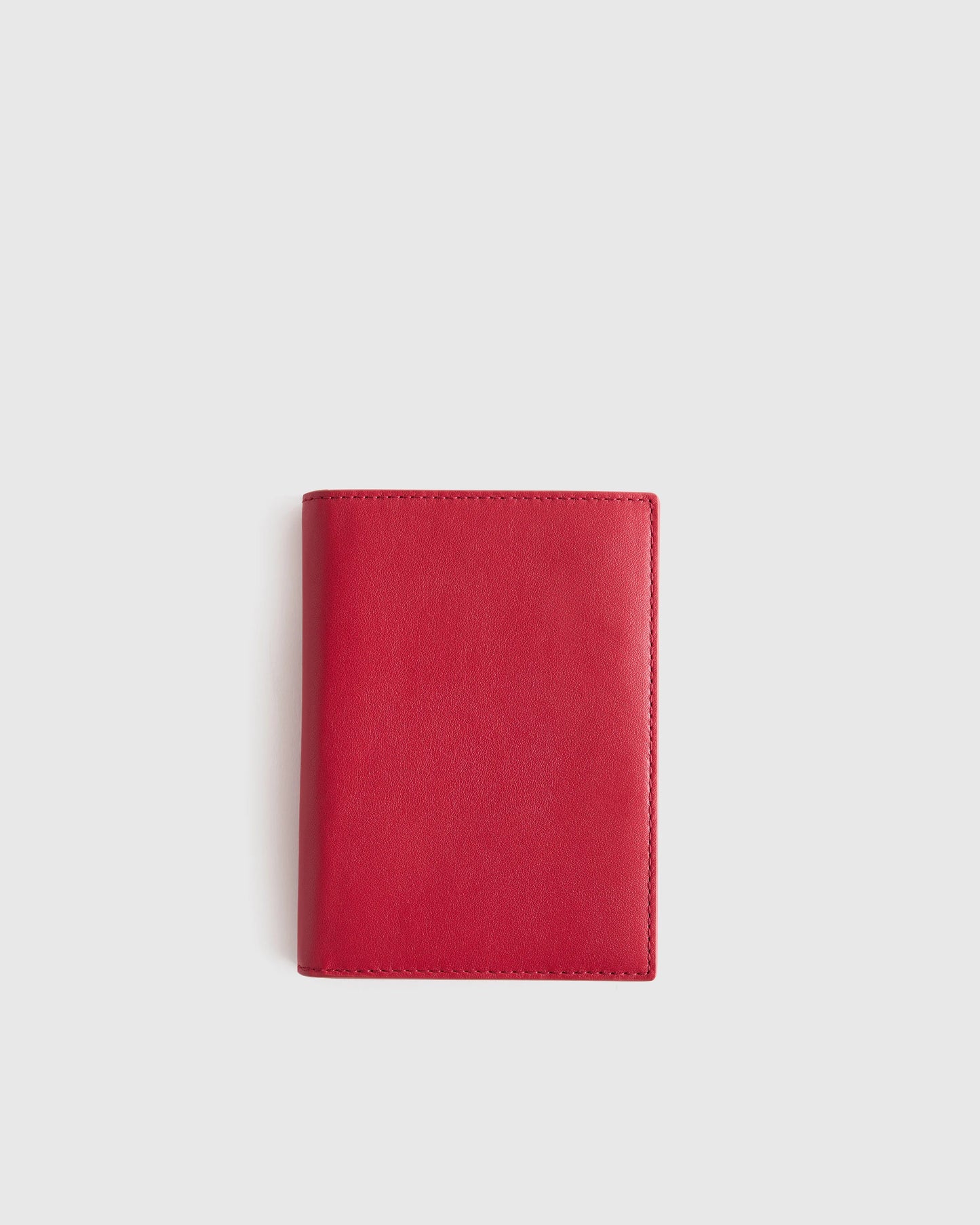 Nappa Leather RFID Blocking Passport Holder - One Size / Cherry Red