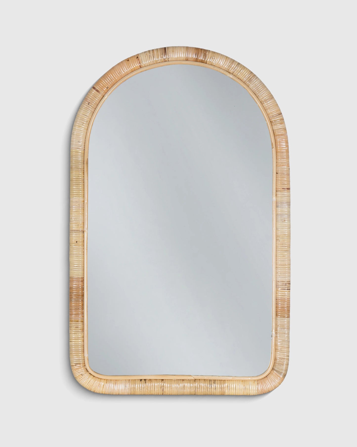 Rattan Arched Wall Mirror - One Size / Natural